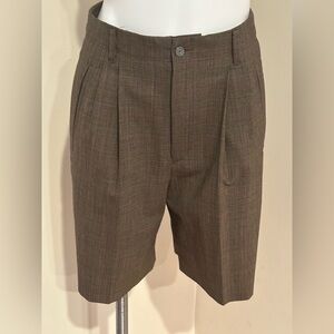 CALLAWAY GOLF NORDSTROM  Brown Plaid Pleated Front  Shorts Deep Pockets Sz 6.